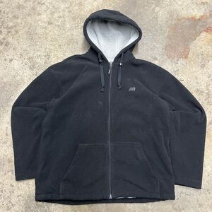 New Balance Zip Up Jacket Men’s Large Black Warm Streetwear Fuzzy Casual Retro